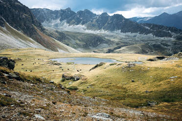 Blick auf eine schöne, stimmungsvolle Landschaft in den Alpen. - CAVF65231