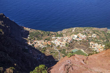 Blick vom Mirador de Abrante auf Agulo, La Gomera, Kanarische Inseln, Spanien - MAMF00889