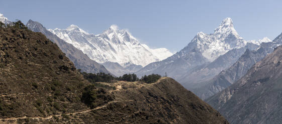 Ama Dablam und Mt. Everest, Himalaya, Solo Khumbu, Nepal - ALRF01589