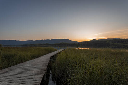 Lake Estany de Banyoles in the evening, Gerona, Spain - MOSF00109
