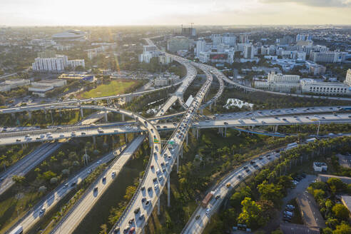 Highway intersections, aerial view, Miami, Florida, United States - ISF22209