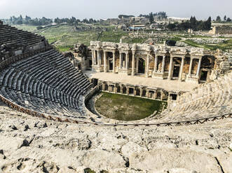 Ruins of ancient theatre, Pamukkale (ancient Hierapolis), Denizli, Turkey - ISF22477