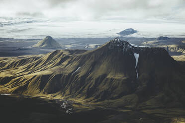 Aerial view of mountain at The Beginning of Winter, Iceland - AAEF04607