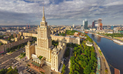 Aerial view of Seven Sisters in Moscow, Russia - AAEF04666