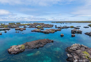 Aerial view of island archipelagos at Galapagos. - AAEF04844