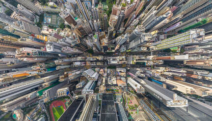 Aerial view above Hong Kong downtown. - AAEF04874