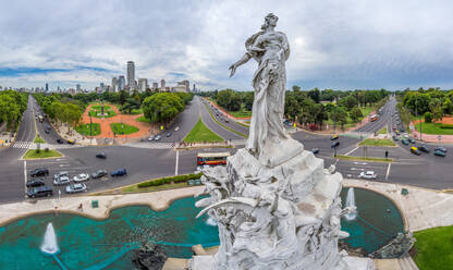 Aerial view of the monument of los Españoles, Buenos Aires, Argentina. - AAEF05043