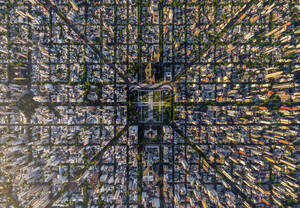 Aerial view above La Plata, Buenos Aires, Argentina - AAEF05047