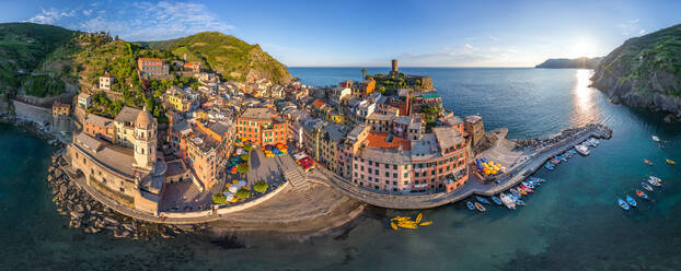 Panoramic aerial view of Vernazza, Italy - AAEF05052