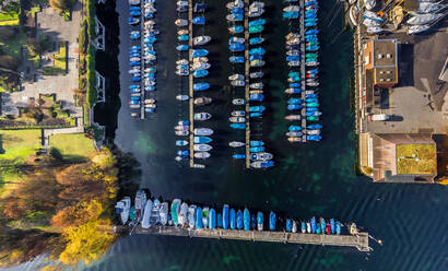 Aerial view of marina at Lucerne city, Switzerland - AAEF05149