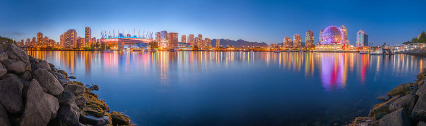 Panoramic aerial view of Vancouver cityscape, Canada - AAEF05173