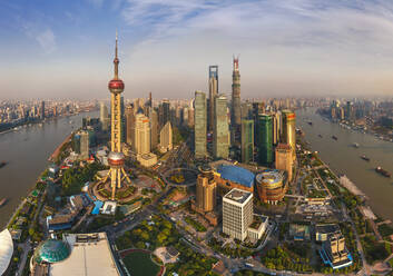 Aerial view of the city Shanghai during the day, China - AAEF05270