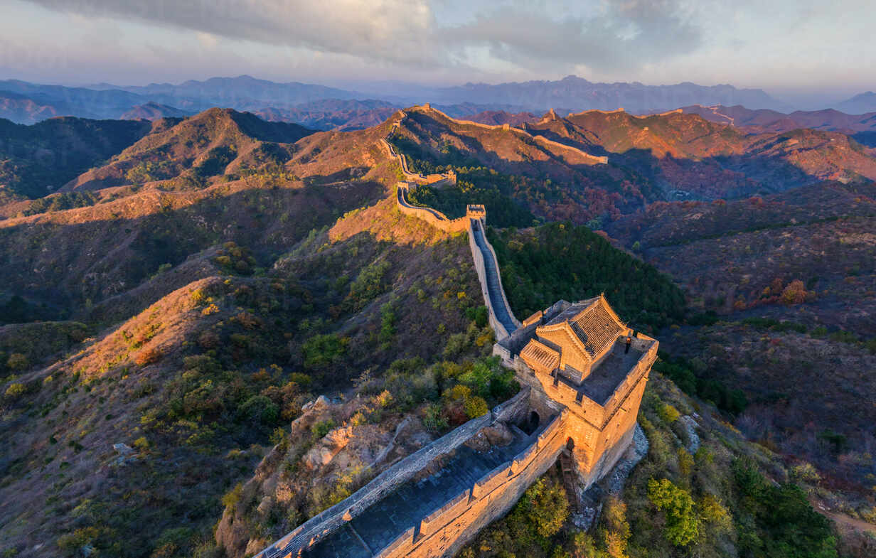 Aerial View Of The Great Wall Stock Photo - Download Image Now