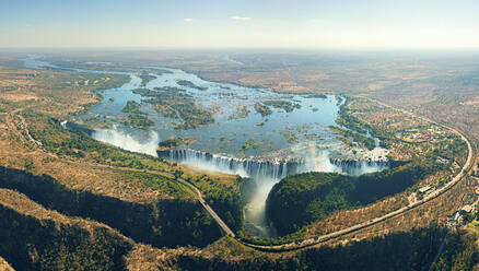 Aerial view of Victoria Falls, Zambia, Zimbabwe - AAEF05488