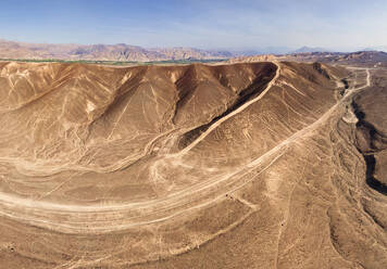 Panoramic aerial view of the Geoglyphs in Palpa Valley, Peru. - AAEF05554