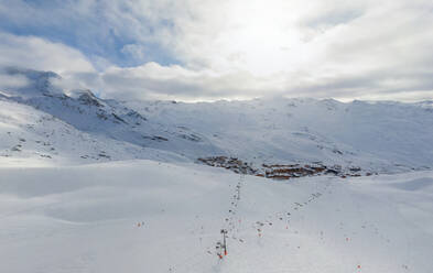 Aerial view of Courchevel ski resort station. France. - AAEF05569