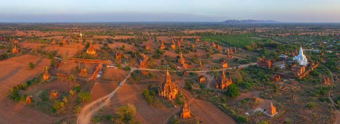 Panoramic aerial view of Bagan, Myanmar - AAEF05587