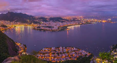 Panoramic aerial view of Rio de Janeiro during the night, Brazil - AAEF05675