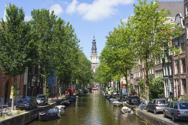 Zuiderkerk church and canal, Amsterdam, North Holland, The Netherlands, Europe - RHPLF12333