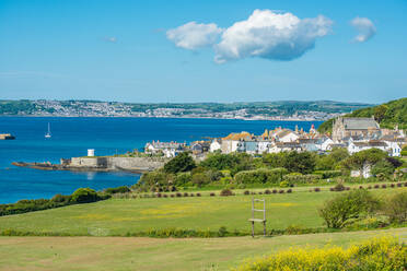 Marazion mit Penzance in der Ferne, Cornwall, England, Vereinigtes Königreich, Europa - RHPLF12389