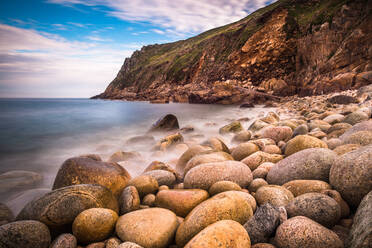 Porth Nanven, a rocky cove near Land's End, Cornwall, England, United Kingdom, Europe - RHPLF12391