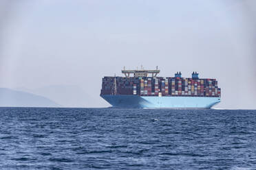 Container ship, Strait of Gibraltar, Tarifa, Spain - KBF00617