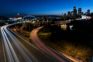 Highways and skyline, Seattle, Washington State, United States of America, North America - RHPLF12481