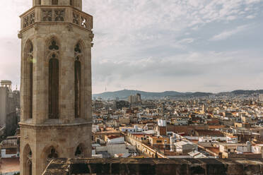 City of Barcelona, seen from the Basilica of Santa María del Mar, Spain - MOSF00120