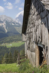 Old wooden barn in mountains - JOHF04368