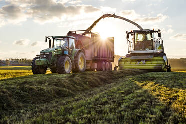 Combine harvester in field - JOHF04382