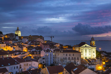 Alfama district at night, Lisbon, Portugal - CUF52667