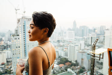 Woman with Drink at Sunset - CAVF66255