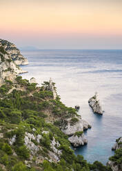 Calanque de Sugiton at sunset, Marseille, Provence, France - CAVF66361