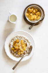 Plate of rye porridge with quince compote - EVGF03527