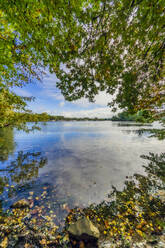 Deutschland, Nordrhein-Westfalen, Düsseldorf, Unterbach, Landschaft mit See - THAF02620