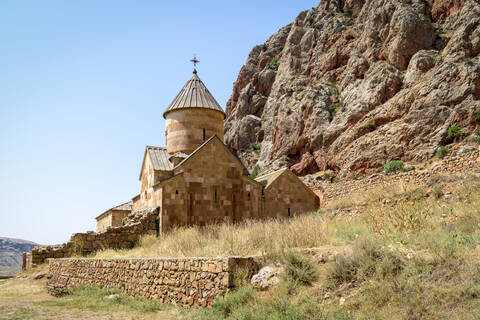 Noravank against clear blue sky on sunny day stock photo