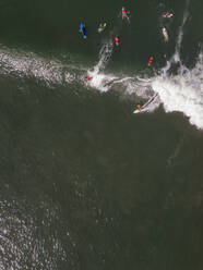 Aerial view of surfers - CAVF66995
