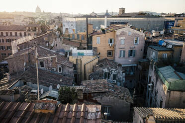 High angle view of houses in town - CAVF67237