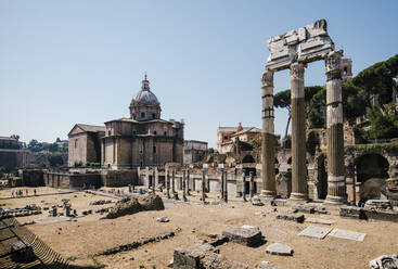 View of Roman Forum against clear sky during sunny day - CAVF67238