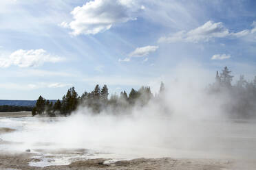 Dampf, der aus einer heißen Quelle im Yellowstone National Park austritt - CAVF67423