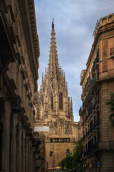 Kathedrale von Barcelona am Ende einer engen Straße - CAVF67580