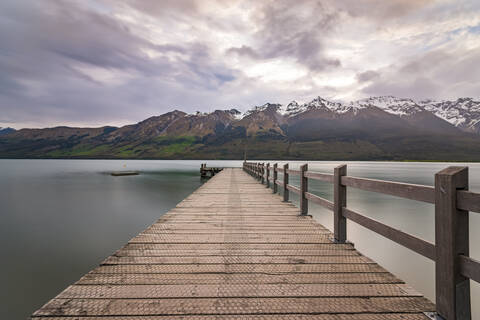 Pier, Glenorchy, Südinsel, Neuseeland, lizenzfreies Stockfoto