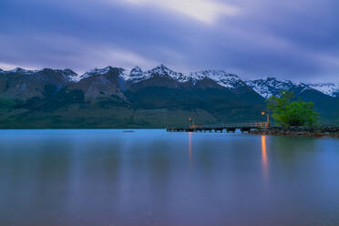 Pier am Abend, Glenorchy, Südinsel, Neuseeland - SMAF01656