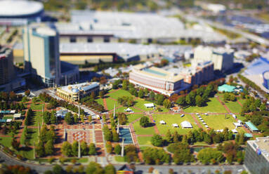 USA, Georgia, Atlanta, Aerial view of Centennial Olympic Park - GIOF07620