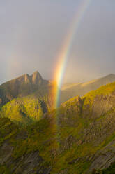 Rainbow in the mountains on Senja Island, Troms County - MINF12877