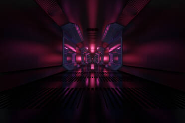 3D Rendered Illustration, visualisation of a science fiction spaceship, gangway - SPCF00493