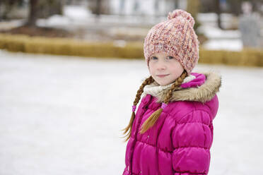 Little Girl Outdoors in Winter - CAVF68875