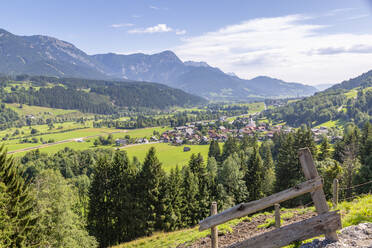 View of valley and surrounding mountains, Oberhaus, Styria, Austrian Alps, Austria, Europe - RHPLF12792