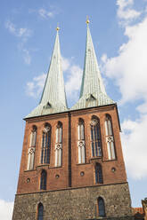 Germany, Berlin, Nicholas Quarter, Low angle view of St. Nicholas Church  - GWF06276