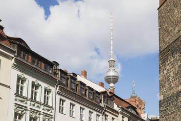 Germany, Berlin, Nicholas Quarter, St. Nicholas Church, TV Tower and Rotes Rathaus - GWF06277